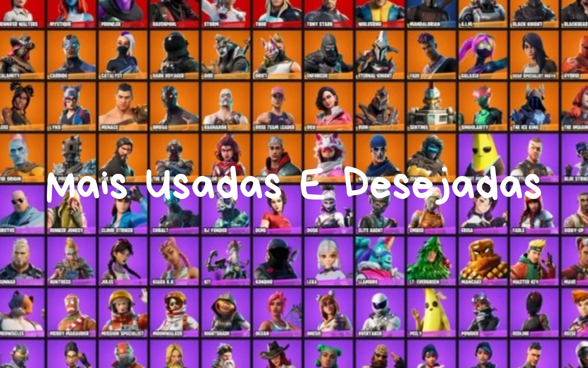  TOP 5 skins mais usadas e desejadas  do Fortnite